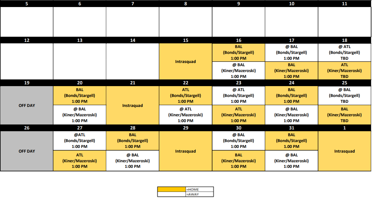 Pirates Minor League Spring Training Schedule Pirates Prospects